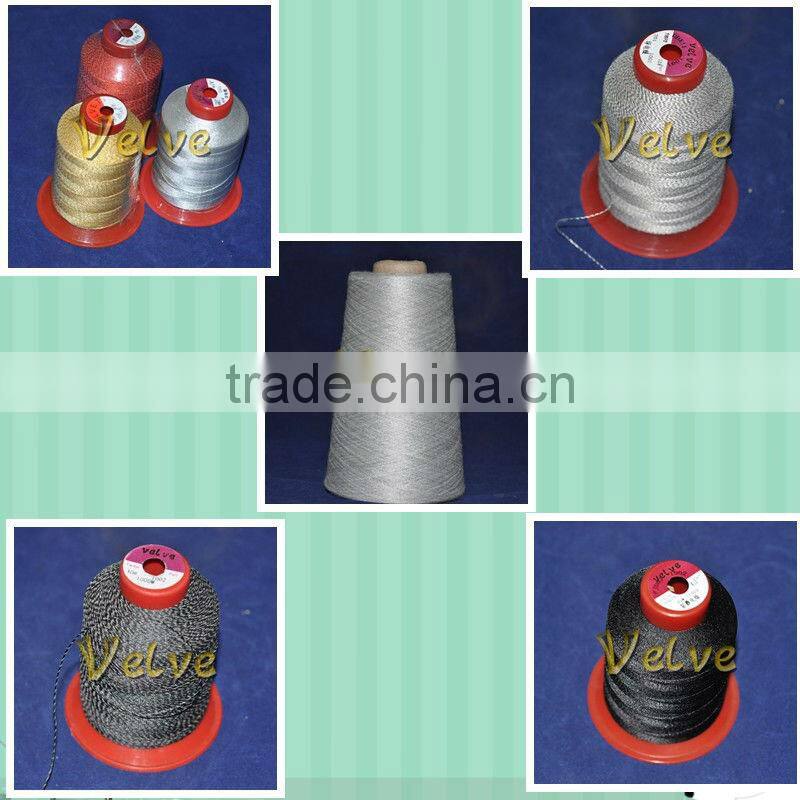 carbon stainless steel silver coated conductive sewing thread