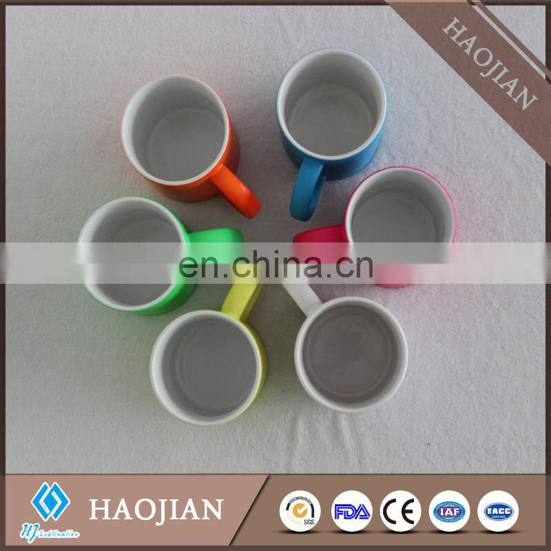 11oz colorful mugs with white decal panel for sublimation