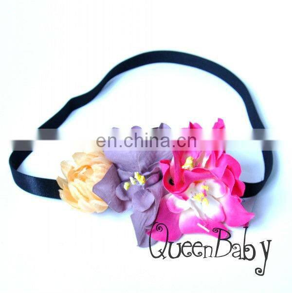 wedding headpiece, pink headband, flower circlet, flower wreath, flower hairband, bridal hair accessory, bridal headband, bridal