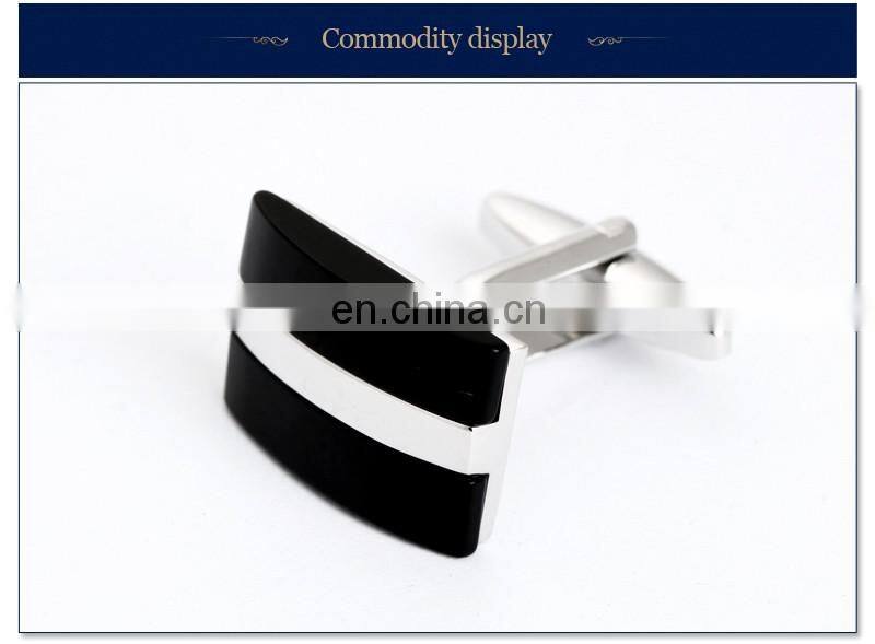 Simple Deluxe Black Stone Cuff link Men Shirt Cufflinks