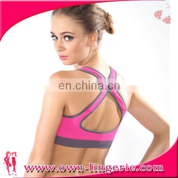 2015 new elegant beach wear sports gym bra top with removalbe padding