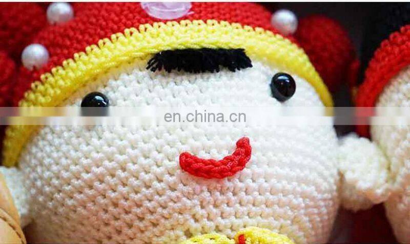 Hand Knitted giraffe plush toy crochet Toys Dolls promotional knit woven factory hand made knitted animal toy