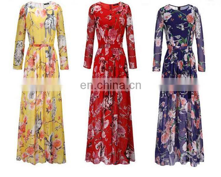 OEM Wholesale Maxi Dresses Plus Size Long Sleeve Linen Striped Dresses