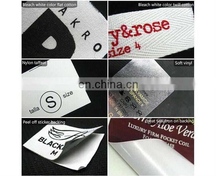 Customized logo Polo shirts washable woven label sew on back main label/neck label