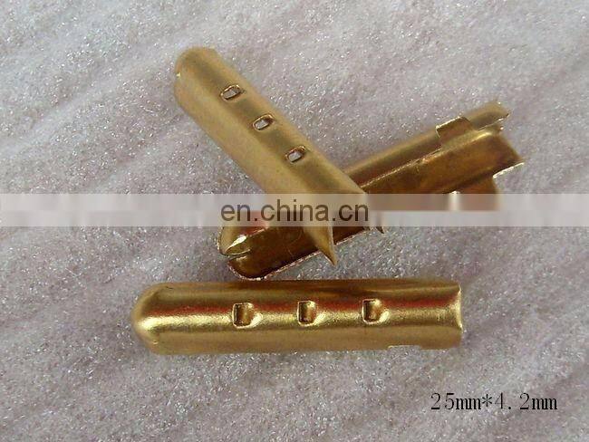 Brass shoelace U shape aglet metal tip for shoelace