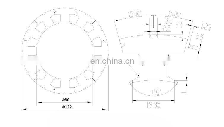 custom brushless DC Motor 130mm winding stator for servo motor