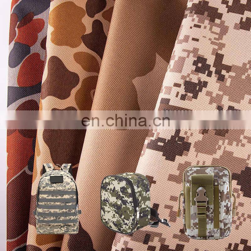 Camouflage PVC coated 600D Oxford Fabric for bags