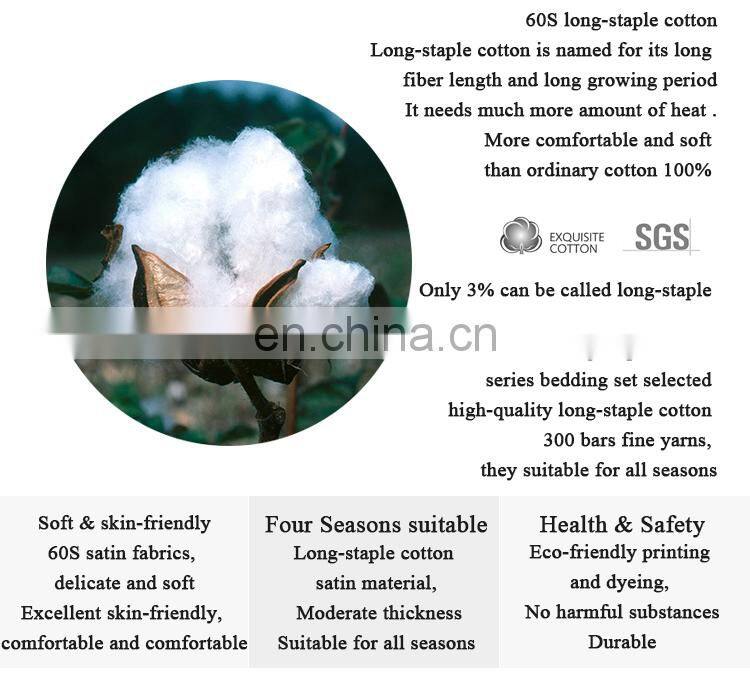 RAWHOUSE Home textile printed 4PCS 100% cotton bedding sets luxury