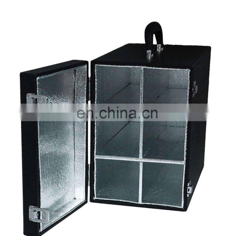 Senior business white wine suitcase,6 aluminum wine bottles trolley case/wine bottle display case