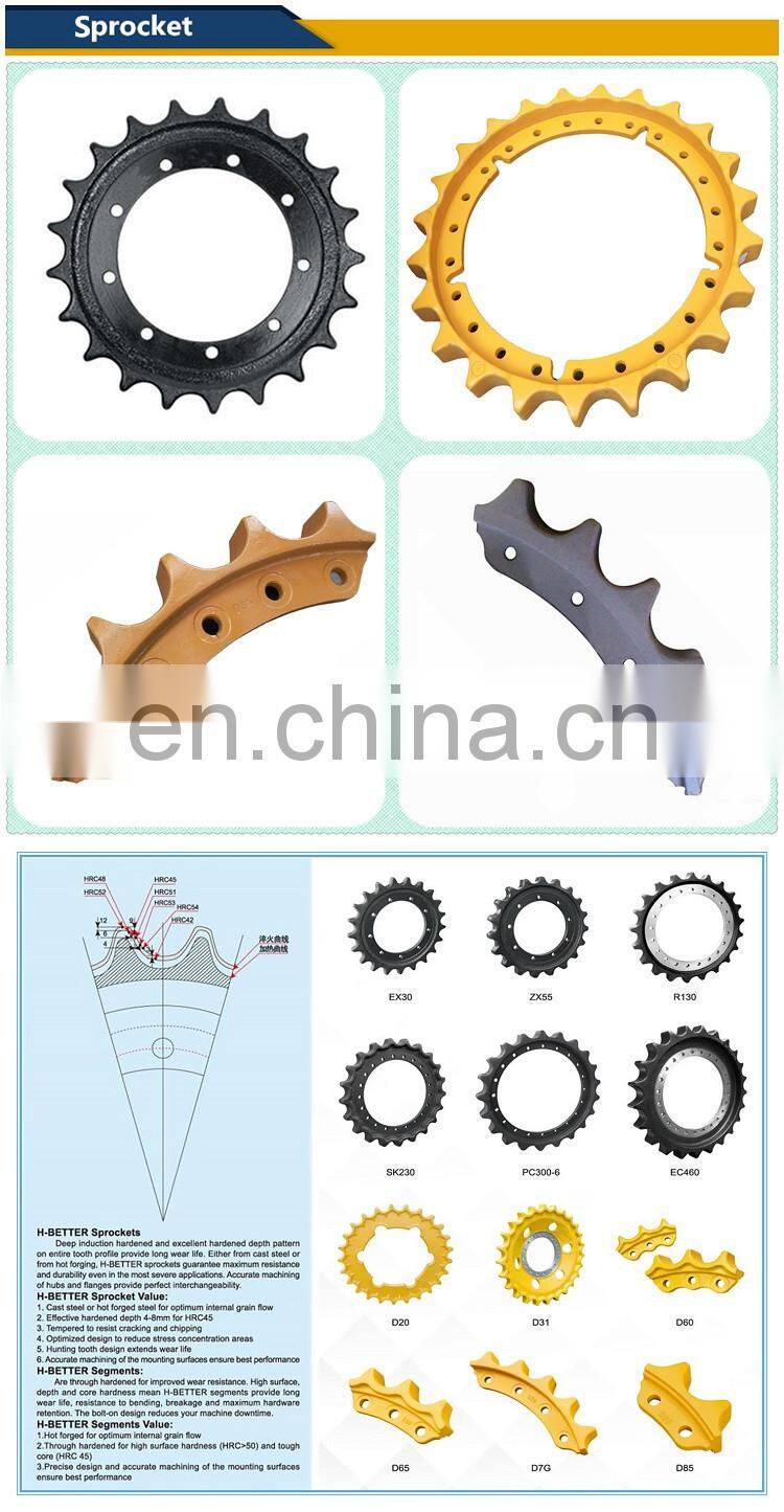 Mini excavator sprocket PC20 rubber track drive sprocket