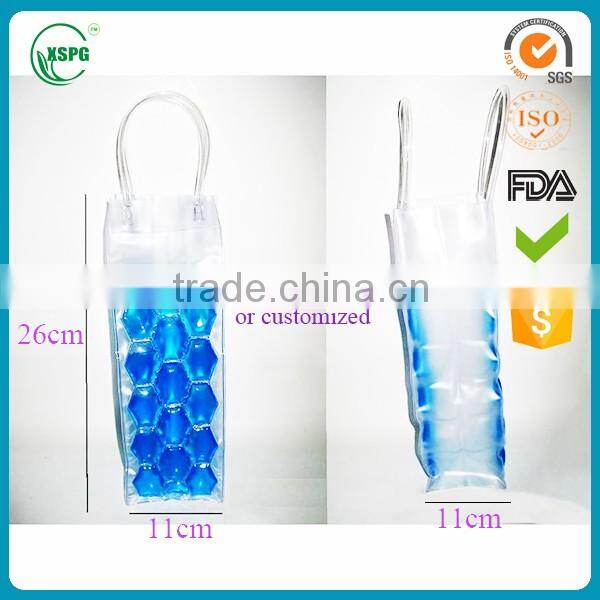 2016 Eco-friendly Colorful Pvc Beer Bottle Cooler Bag Plastic Pvc Ice Wine Bag