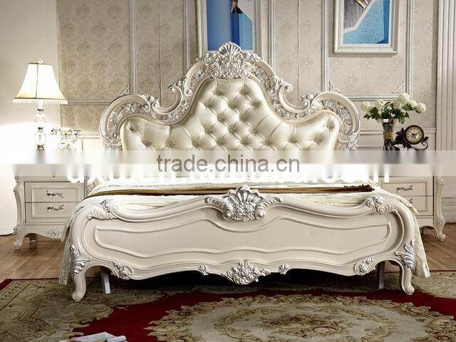 French Style Luxury Hotel Wood Bed