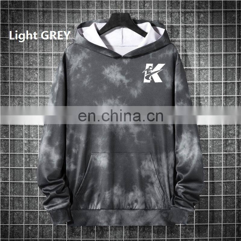 Customized plus size retro tie-dye T-shirt star gradient hooded sweater