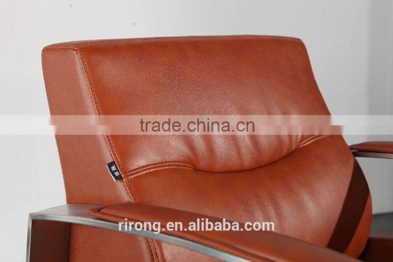 Modern metal armrest design italy leather office sofa