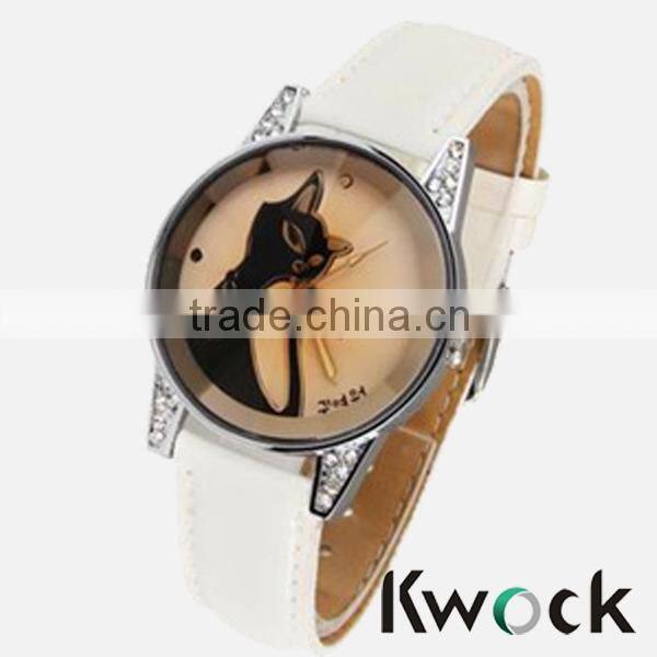 Ladies Beautiful Pretty Cute Elegant Fashion Black Kitty Cat Bracelet Wrist Watch