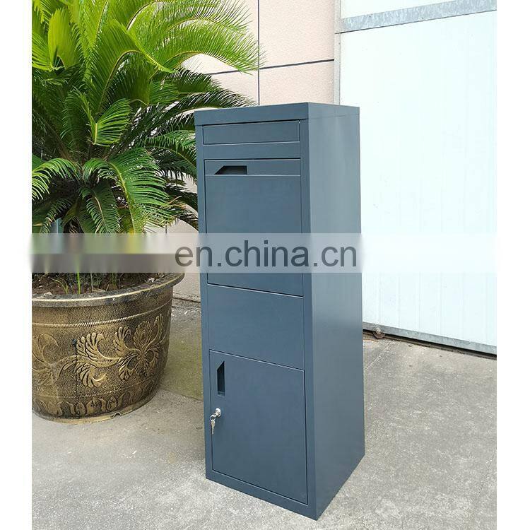 Outdoor Free Standing Smart Parcel Lock Manufacture Posts Stainless Steel Box Packaging Waterproof Letterbox