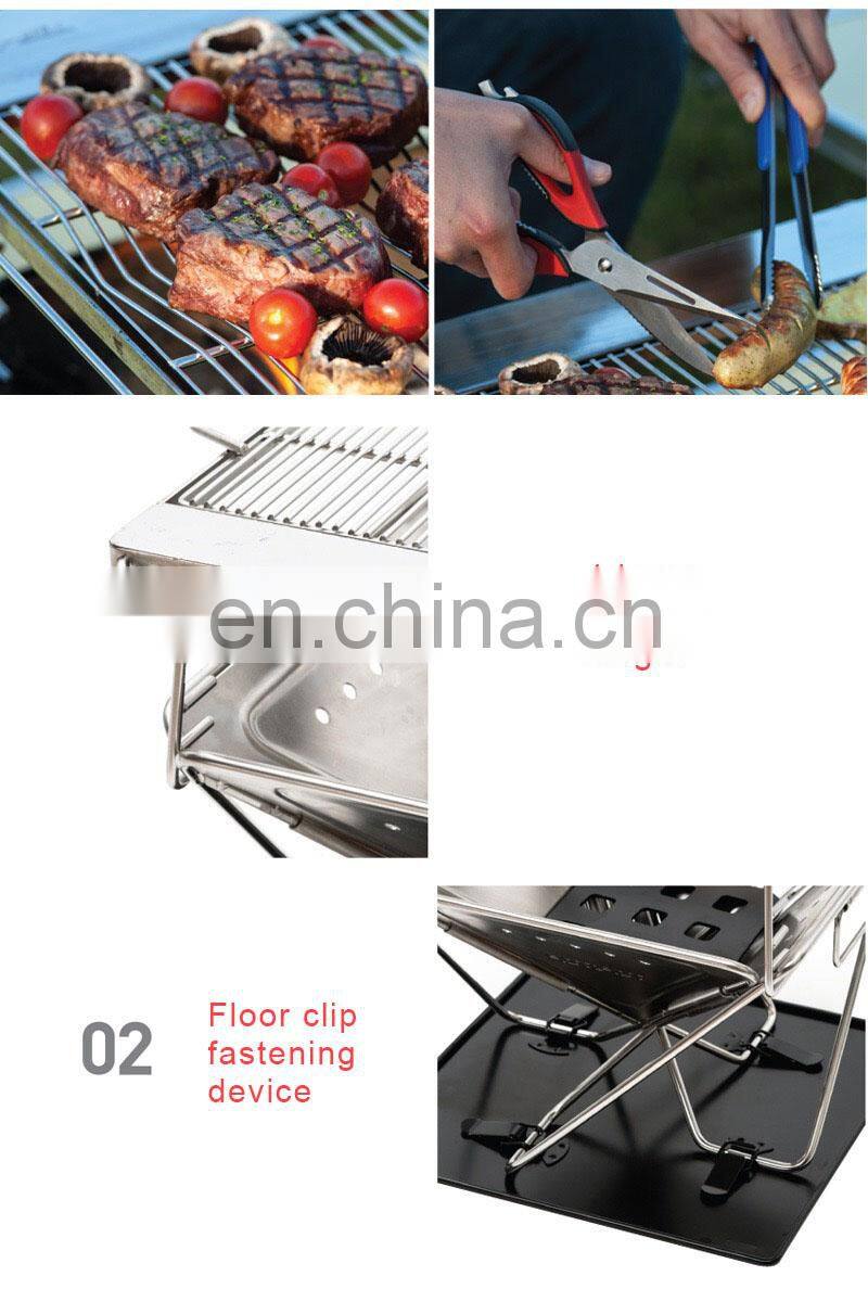 Hot Sale Promotional Suitcase Barbecue Portable Folding Outdoor Charcoal BBQ Grills