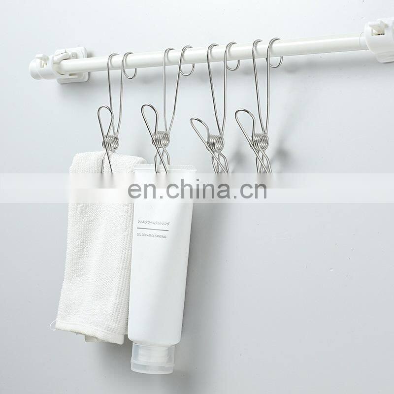 Home Storage Rack Laundry Chip Hooks Clothes Pegs Photo Clip Stainless Steel Clothespins Towel Chips Hook Laundry Storage Holder