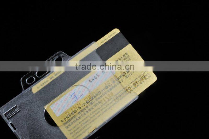 Hard Plastic Transparent Horizontal Clear id Badge card holder cover