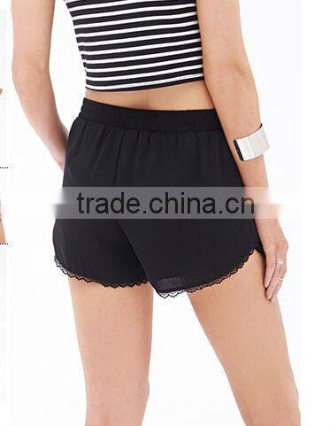 High quality loose lady Lace-Trim Shorts