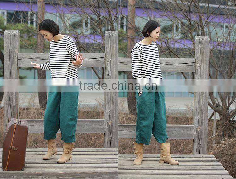 2014 Cross strip 100% cottonT shirt for ladies from alibaba china /cheap price and high quality