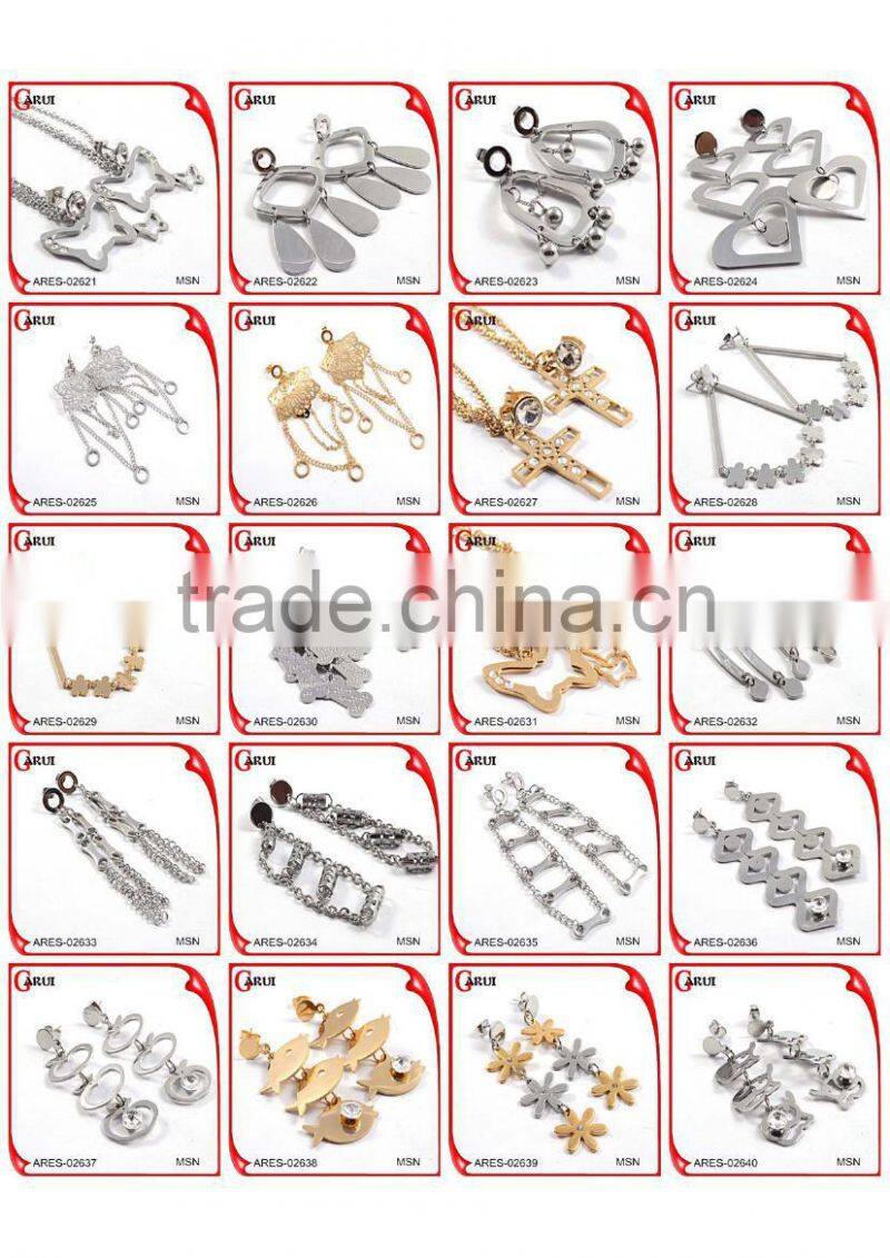 New gold plated jewelry 316l stainless steel jewelry gold earrings