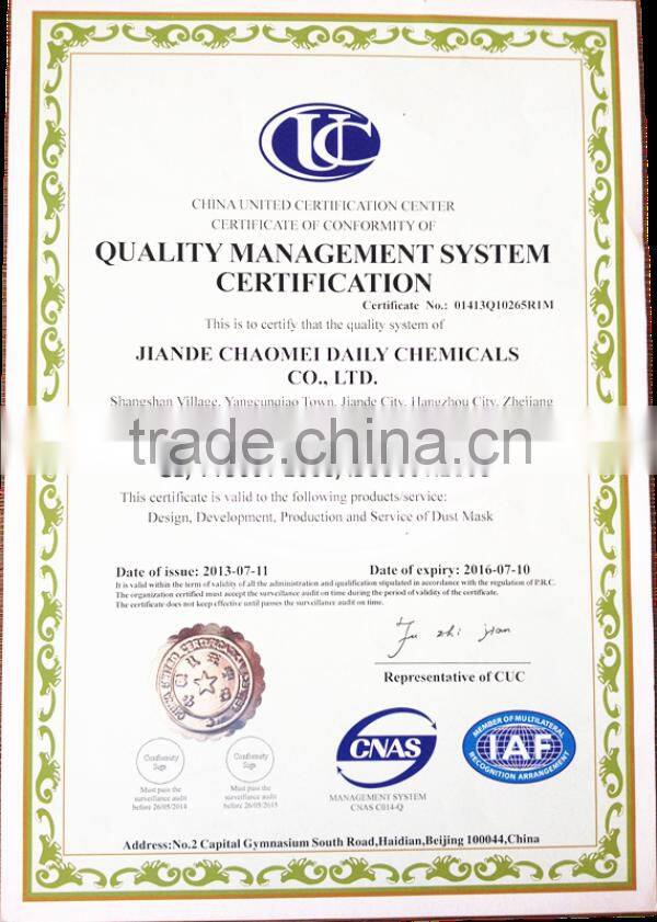 CM Factory Supplier Cone Shape Disposable NIOSH N95 Face Respirator Mask