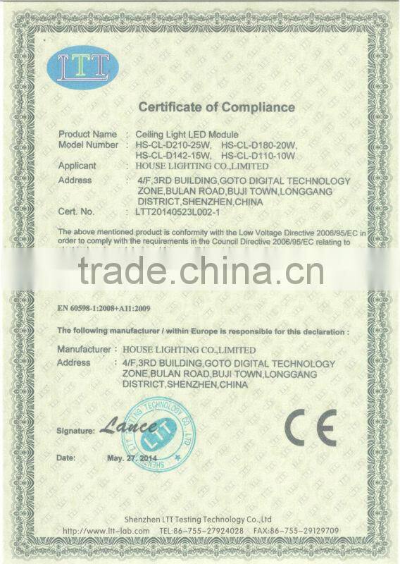 2015 high quality AC230V Epistar 2835 SMD 20W high lumen round aluminium led pcb board module