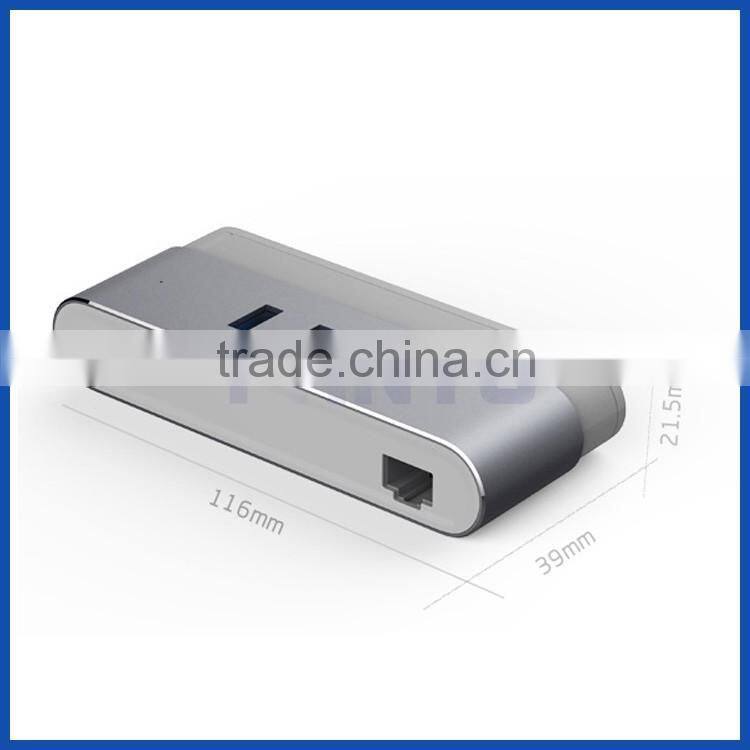 USB 3.0 to 3 ports USB 3.0 hub with RJ45 10/100/1000Mbps Gigabit lan adapter