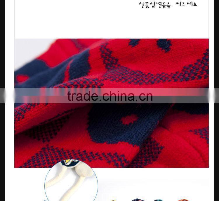 Hot Selling 2014 Winter Latest Cute Smile Face Pattern Knitted Kids Circle Loop Scarf