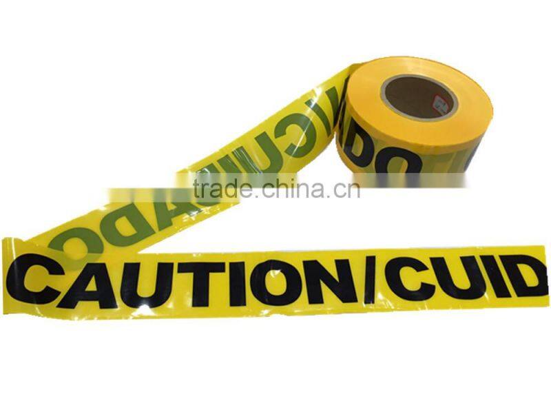 Warning tape CUIDADO Tpe on the SGS TUV Certification Warning tape