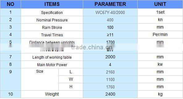 Top selling WC67Y press brake bending machinery
