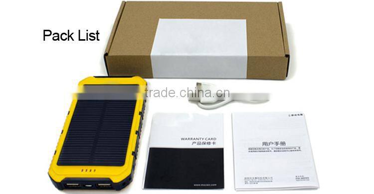 2016 New design 5000mah power bank solar big capacity power bank