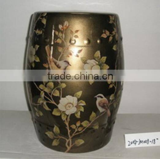 Chinese grey home decoration garden furniture ceramic stool
