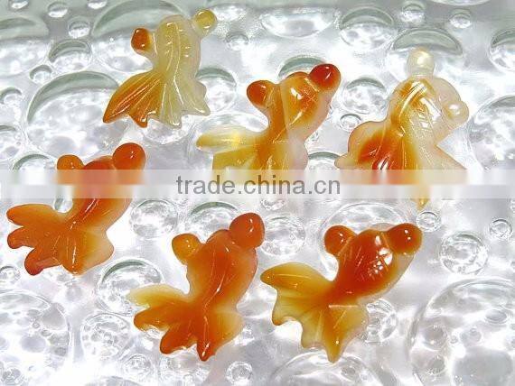 6 Pcs Lovely Fish In The Water Chalcedony Stone