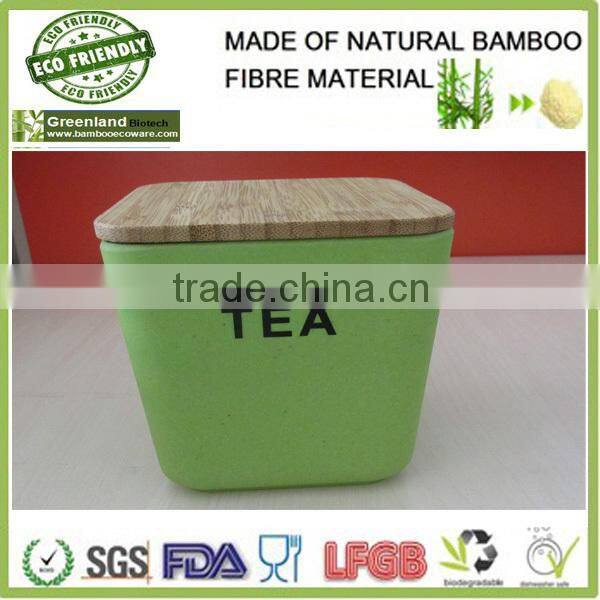 Eco-friendly bamboo fiber seasoning bottle with lid, L11*W11*H15cm