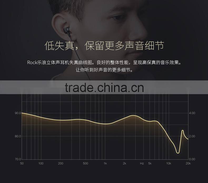 Original ROCK Mula Stereo Earphone in-ear Headphone Handsfree with Mic For SAMSUNG For iPhone Universal Earbud MT-4381