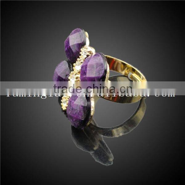 Shining popular handmade african beads pink resin jewelry set rings jewelry purple stone