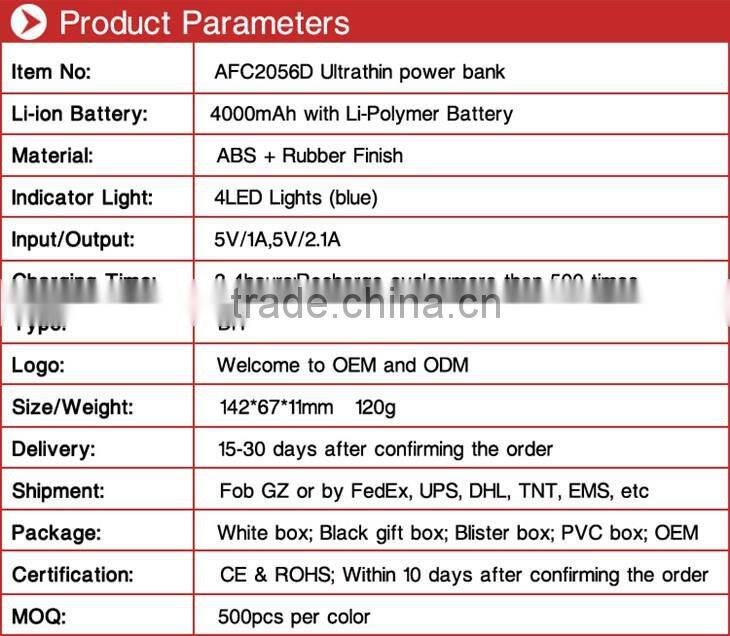 CE rohs backup external custom oem super thin li-polymer battery real capacity slim power bank for samsung