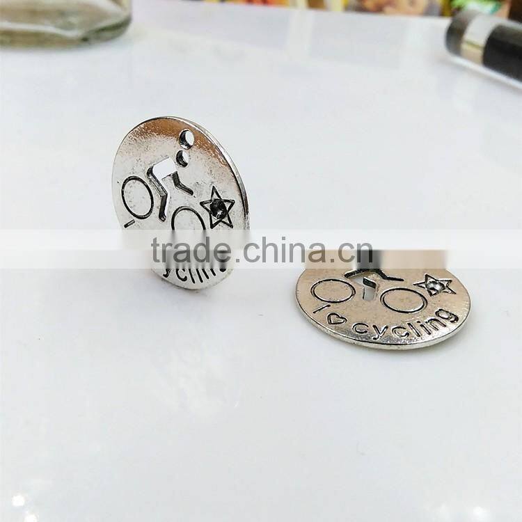 I love Cycling Sport Charms Silver Custom Metal Charms 2016