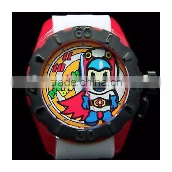 2016 Hot Sell Products Bros Baby Rinne Waterproof PVC Band Rubber Wrist Women White Orange Watch