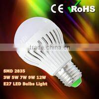 Promotion! Popular! 3W 5W 7W 9W 12W LED Lighting Bulb with CE RoHS Certified, SMD PC bulb 110V/50Hz Warm White & White E27 Base