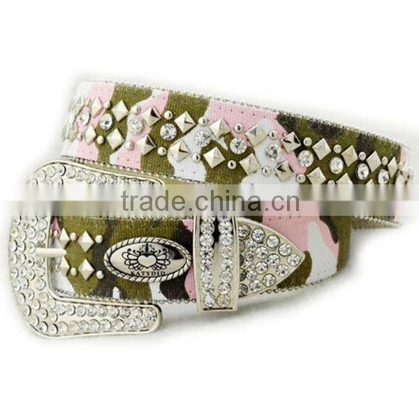 Wholesale Women's Rhinestone Studs Soccer Belts