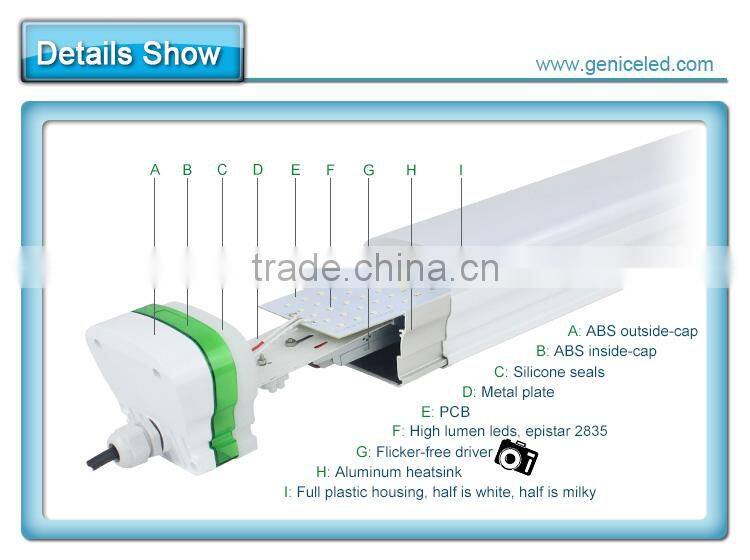 60cm 120cm 150cm 60w flicker free t8 led batten bracket fitting to replace twin 5ft fluorescent fittings