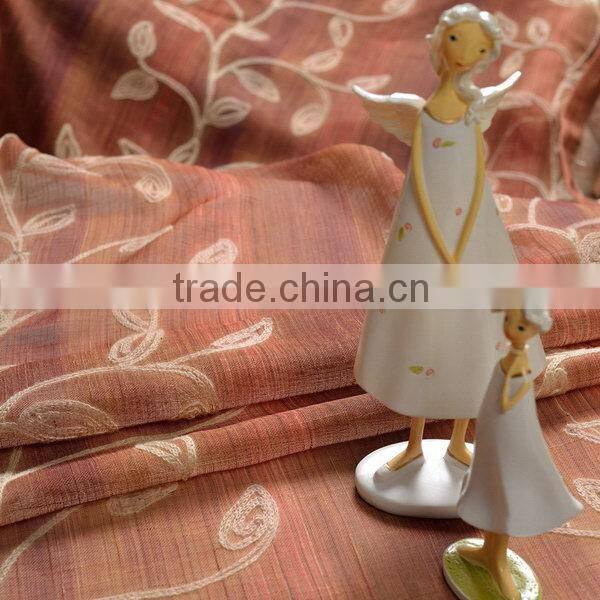2014 hot sell silk upholstery fabric with embroidery