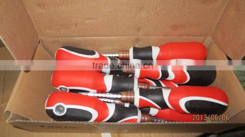 High Quality CRV Screwdriver Plastic handle Screwdriver with slotted,phillips head