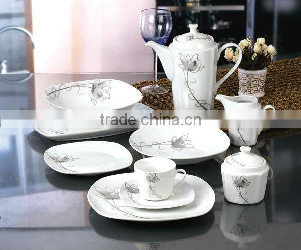 High grade porcelain chinaware set with color box/chinaware set ceramic dinnerware
