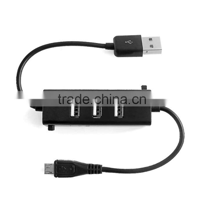 2.0 usb micro port charging cable with usb hub