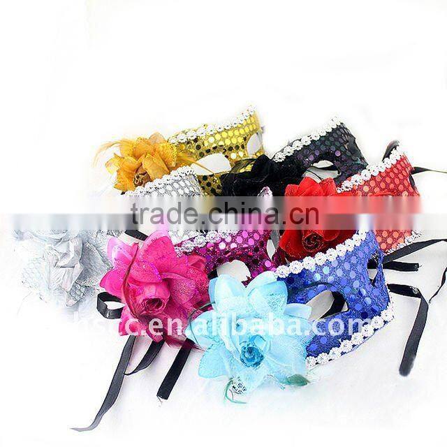 Hot Saling Spangle Half Face Sexy Princess Masquerade Masks With Flower