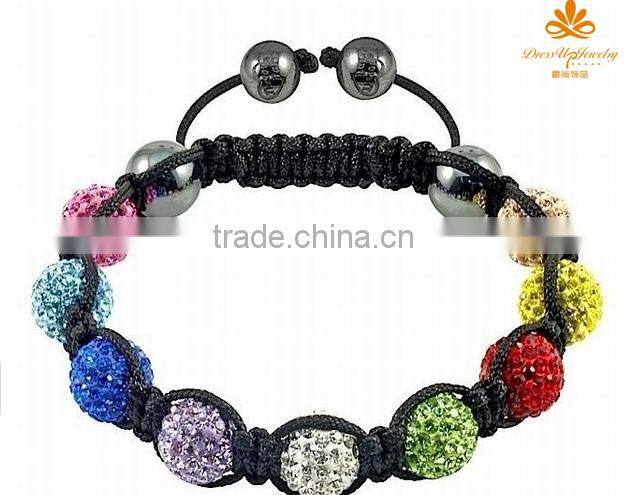 multi color shamballa beads bracelet